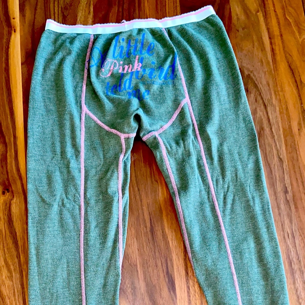 Vintage pink thermal leggings- sm